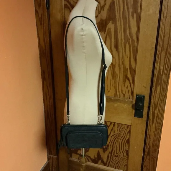 Joy Susan Black Vegan Leather Crossbody Purse with Wristlet Strap - Picture 11 of 11